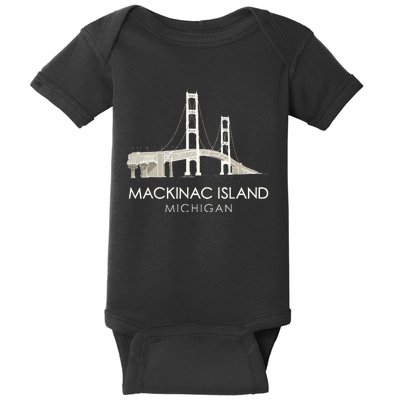 Mackinac Island Bridge Michigan Great Lakes Huron Ferry Trip Baby Bodysuit