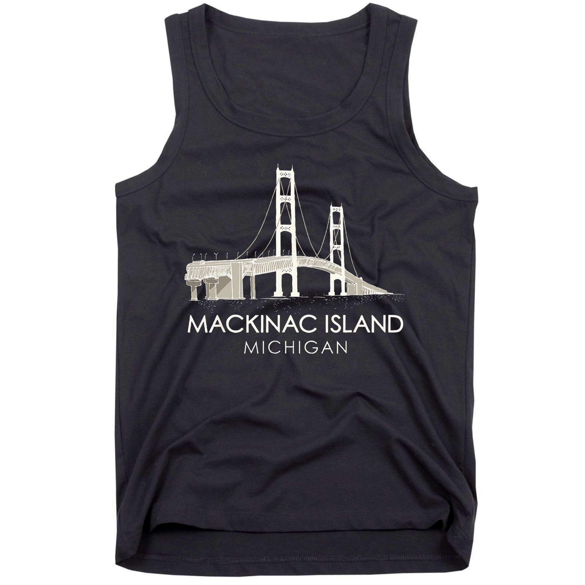 Mackinac Island Bridge Michigan Great Lakes Huron Ferry Trip Tank Top
