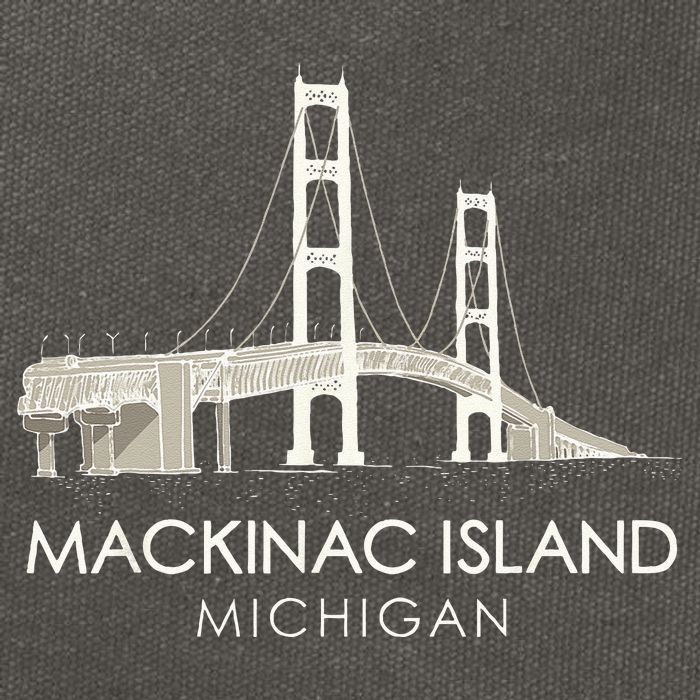 Mackinac Island Bridge Michigan Great Lakes Huron Ferry Trip Cotton Canvas Backpack