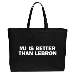 Mj Is Better Than L.E.B.R.O.N Cotton Canvas Jumbo Tote