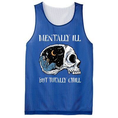 Mentally Ill But Totally Chill Halloween Costume Skeleton Mesh Reversible Basketball Jersey Tank