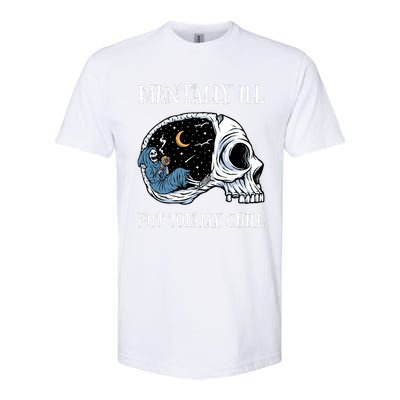 Mentally Ill But Totally Chill Halloween Costume Skeleton Softstyle CVC T-Shirt