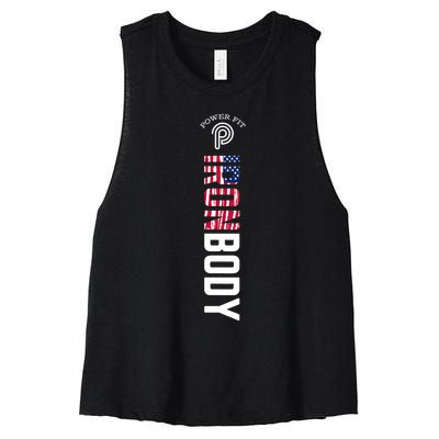 Murph Iron Body Amarilllo American Flag Women's Racerback Cropped Tank