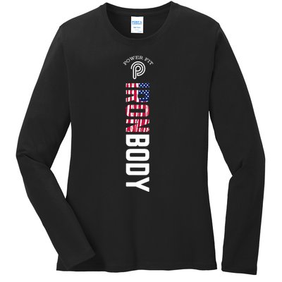 Murph Iron Body Amarilllo American Flag Ladies Long Sleeve Shirt