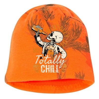 Mentally Ill But Totally Chill Skeleton Halloween Kati - Camo Knit Beanie