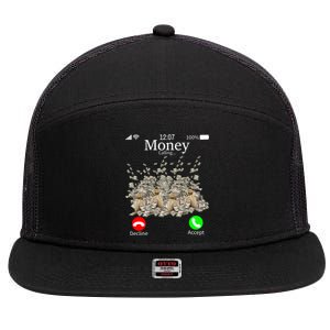 Money Is Calling Cash Funny Business Hustler 7 Panel Mesh Trucker Snapback Hat