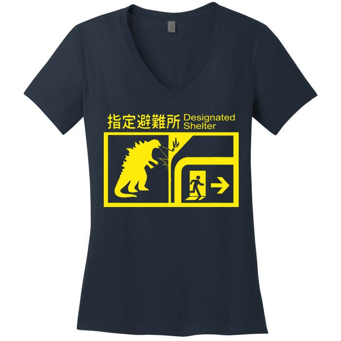 Monsterverse In Case Of Attack Women's V-Neck T-Shirt