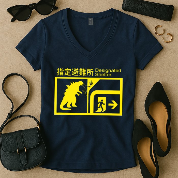 Monsterverse In Case Of Attack Women's V-Neck T-Shirt