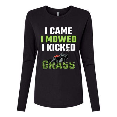 Mens I Came I Mowed I Kicked Grass Funny Lawn Mowing Gardener Womens Cotton Relaxed Long Sleeve T-Shirt