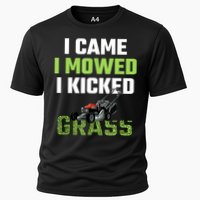 Mens I Came I Mowed I Kicked Grass Funny Lawn Mowing Gardener Cooling Performance Crew T-Shirt