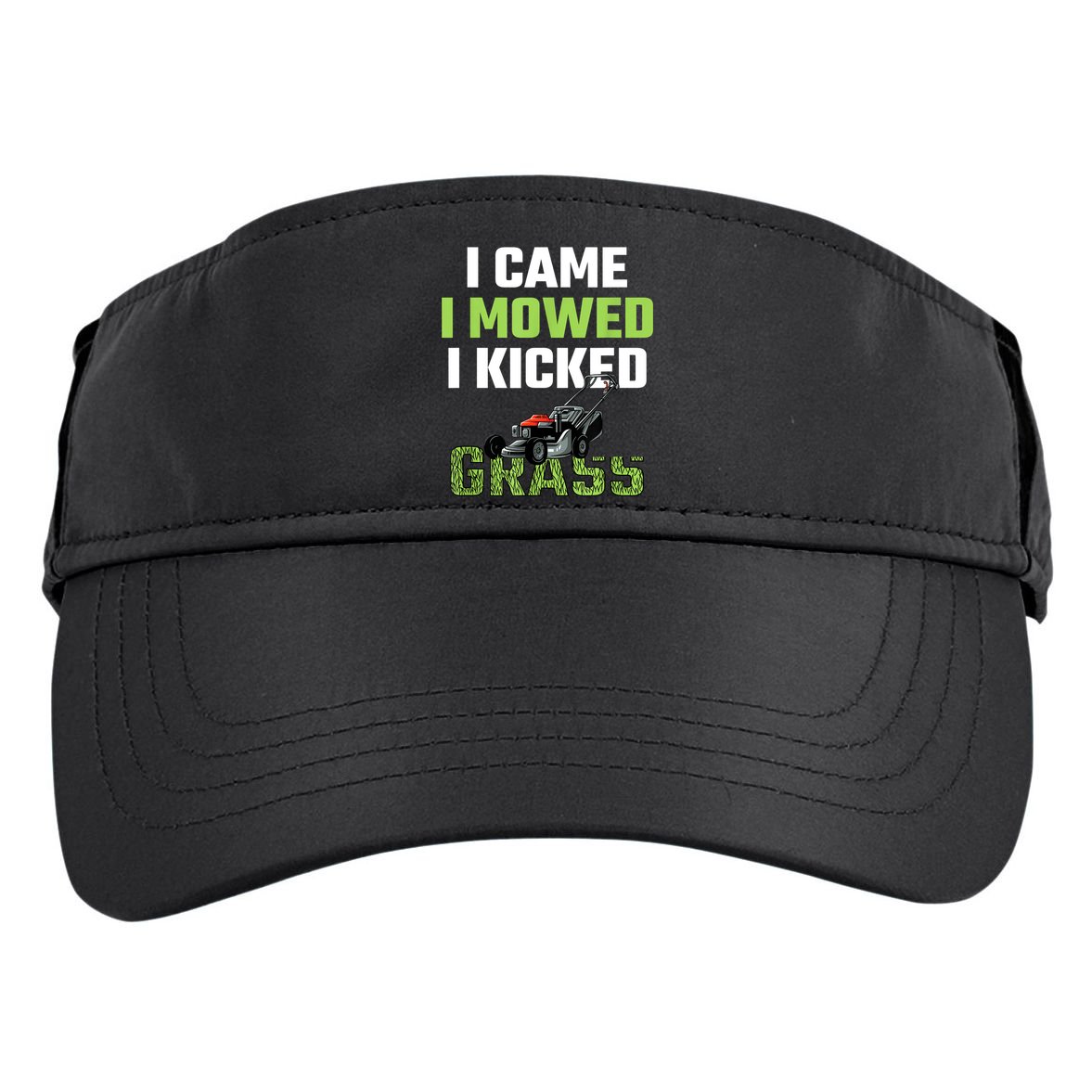 Mens I Came I Mowed I Kicked Grass Funny Lawn Mowing Gardener Adult Drive Performance Visor