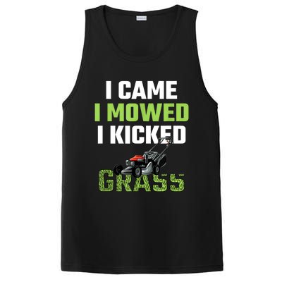 Mens I Came I Mowed I Kicked Grass Funny Lawn Mowing Gardener PosiCharge Competitor Tank