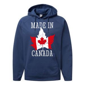 Made In Canada Funny Canadian Performance Fleece Hoodie