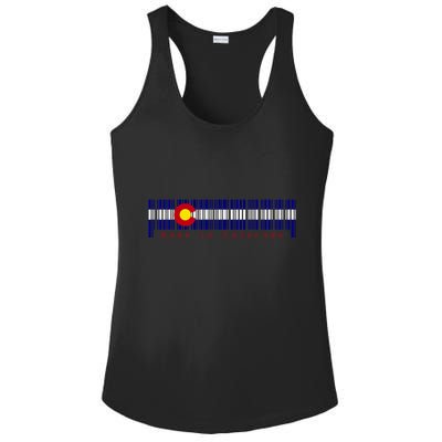 Made In Colorado Barcode Flag Ladies PosiCharge Competitor Racerback Tank