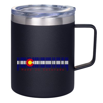 Made In Colorado Barcode Flag 12oz Stainless Steel Coffee Mug