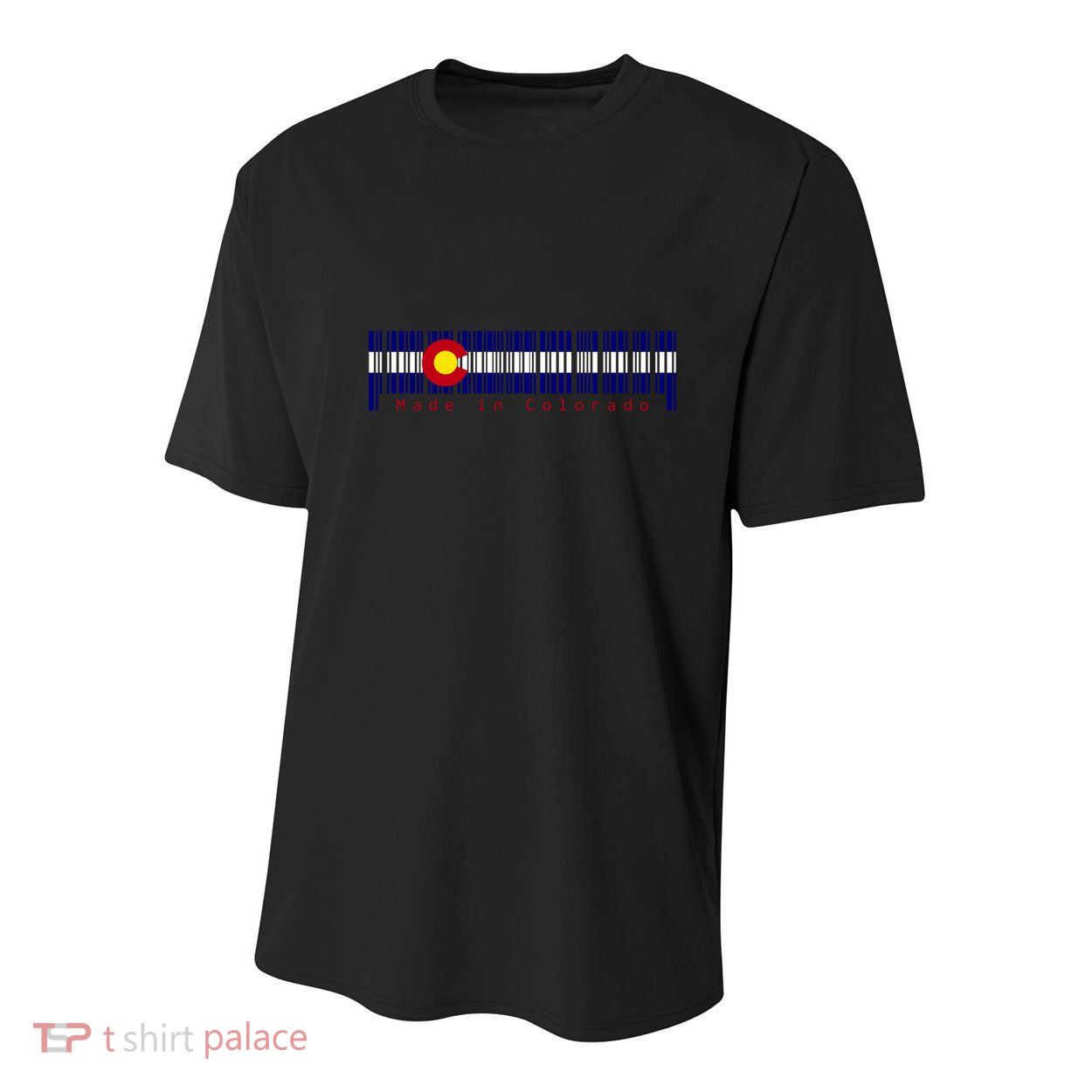 Made In Colorado Barcode Flag Youth Performance Sprint T-Shirt
