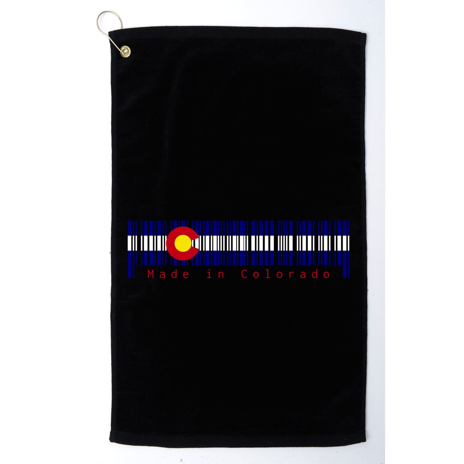 Made In Colorado Barcode Flag Golf Towel