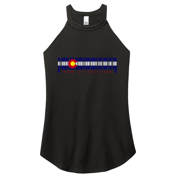 Made In Colorado Barcode Flag Women's Perfect Tri Rocker Tank
