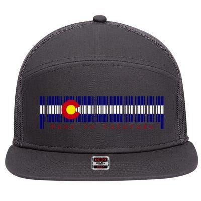 Made In Colorado Barcode Flag 7 Panel Mesh Trucker Snapback Hat