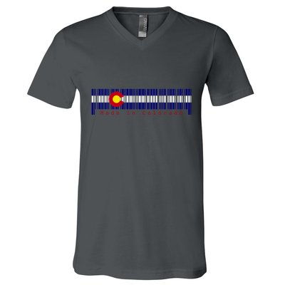 Made In Colorado Barcode Flag V-Neck T-Shirt