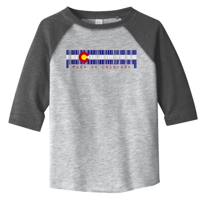 Made In Colorado Barcode Flag Toddler Fine Jersey T-Shirt