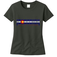 Made In Colorado Barcode Flag Womens T-Shirt