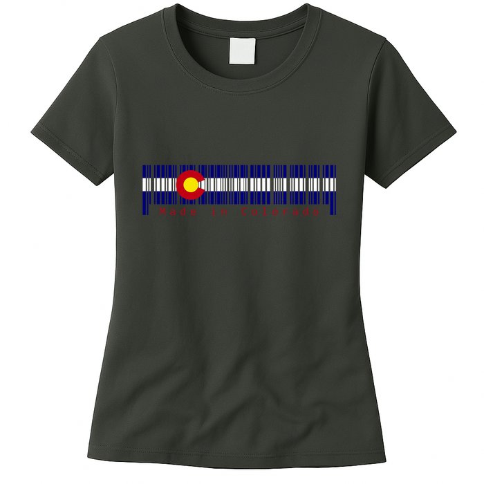Made In Colorado Barcode Flag Womens T-Shirt