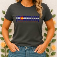 Made In Colorado Barcode Flag Womens T-Shirt