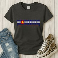 Made In Colorado Barcode Flag Womens T-Shirt