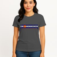 Made In Colorado Barcode Flag Womens T-Shirt