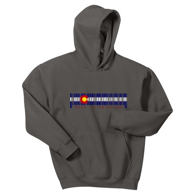 Made In Colorado Barcode Flag Kids Hoodie