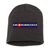 Made In Colorado Barcode Flag Short Acrylic Beanie