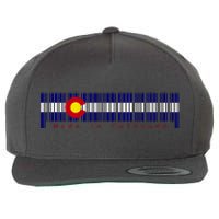 Made In Colorado Barcode Flag Wool Snapback Cap