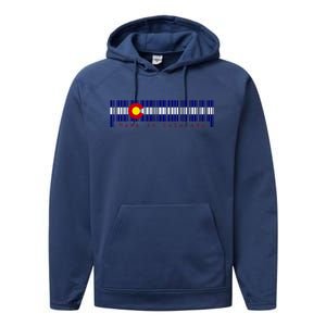 Made In Colorado Barcode Flag Performance Fleece Hoodie