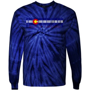 Made In Colorado Barcode Flag Tie-Dye Long Sleeve Shirt