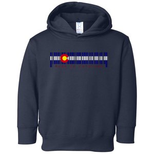 Made In Colorado Barcode Flag Toddler Hoodie