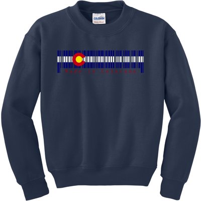 Made In Colorado Barcode Flag Kids Sweatshirt