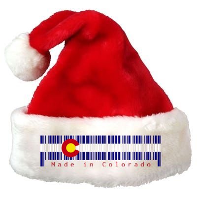 Made In Colorado Barcode Flag Premium Christmas Santa Hat