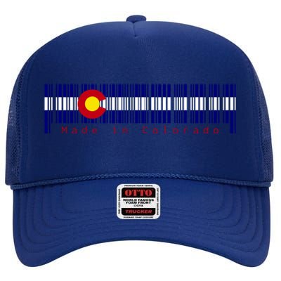 Made In Colorado Barcode Flag High Crown Mesh Back Trucker Hat