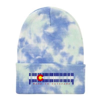 Made In Colorado Barcode Flag Tie Dye 12in Knit Beanie