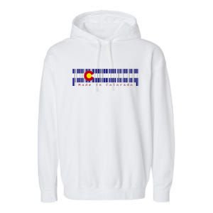 Made In Colorado Barcode Flag Garment-Dyed Fleece Hoodie