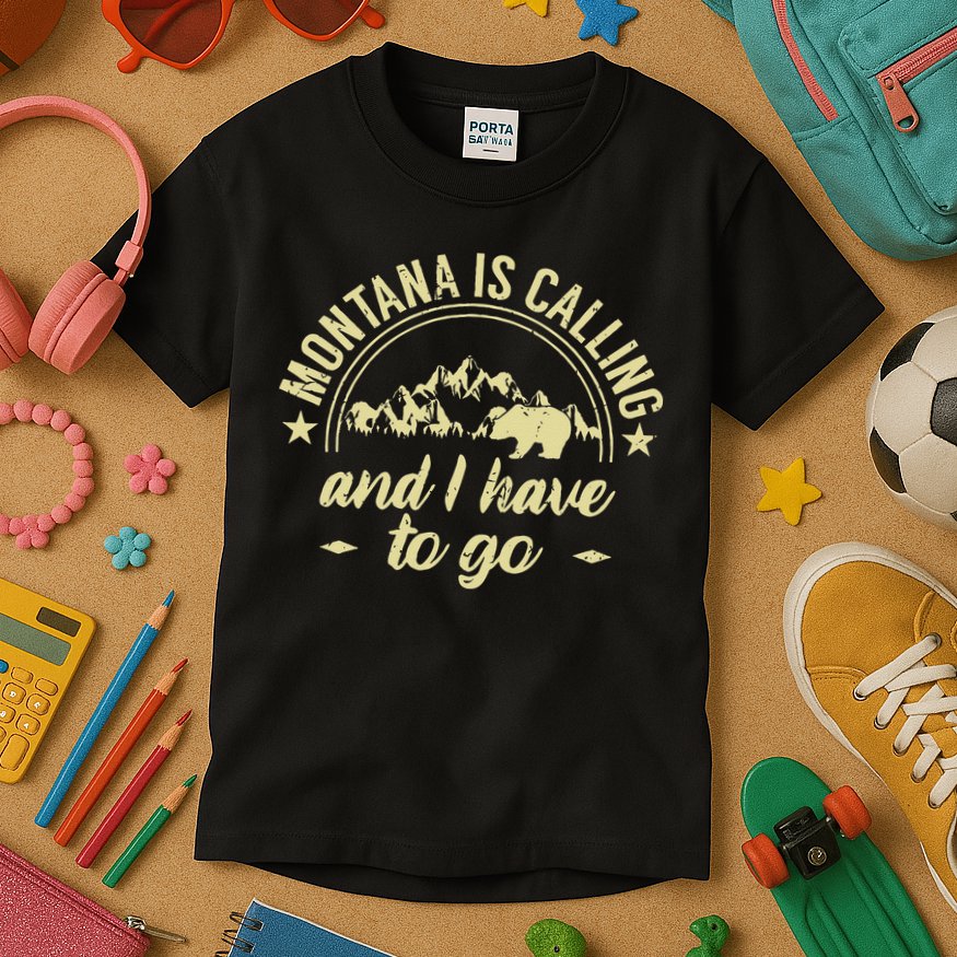 Montana Is Calling And I Have To Go Montana Lover Kids T-Shirt