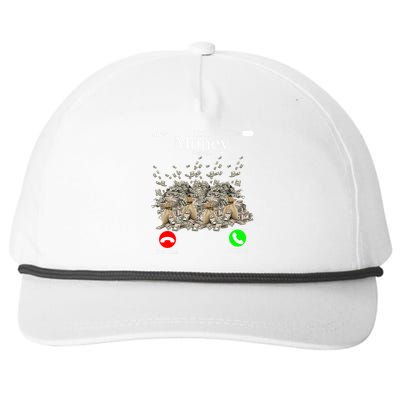 Money Is Calling Cash Funny Business Hustler Snapback Five-Panel Rope Hat