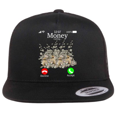 Money Is Calling Cash Funny Business Hustler Flat Bill Trucker Hat