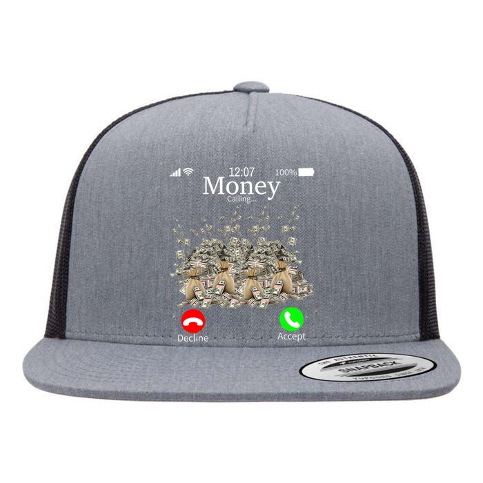 Money Is Calling Cash Funny Business Hustler Flat Bill Trucker Hat