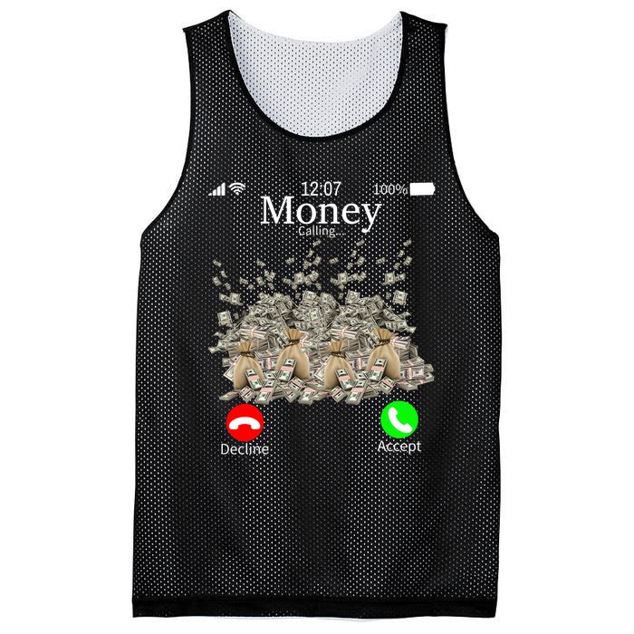 Money Is Calling Cash Funny Business Hustler Mesh Reversible Basketball Jersey Tank