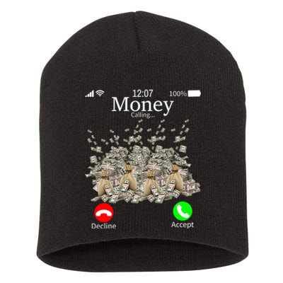 Money Is Calling Cash Funny Business Hustler Short Acrylic Beanie