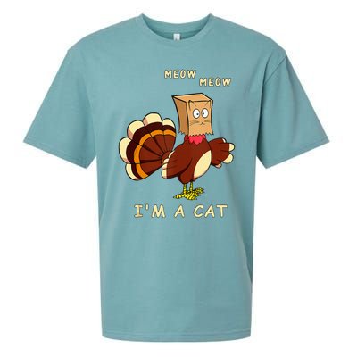 Meow IM Cat Turkey Fake Cat Funny Cat Lover Thanksgiving Tank Top Sueded Cloud Jersey T-Shirt