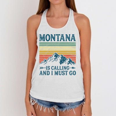 Montana Is Calling And I Must Go Women's Knotted Racerback Tank