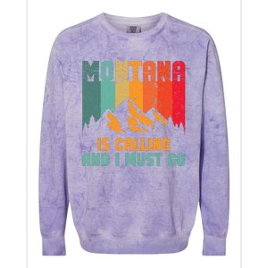 Montana Is Calling And I Must Go Mountain Vacation Colorblast Crewneck Sweatshirt